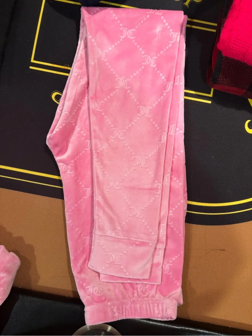 Juicy Couture Girls' Pink Velour Long Sleeve Top with Crown Logo